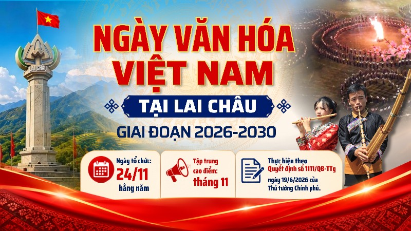 Lai Châu triển khai tổ chức “Ngày Văn hóa Việt Nam” giai đoạn 2026 - 2030
